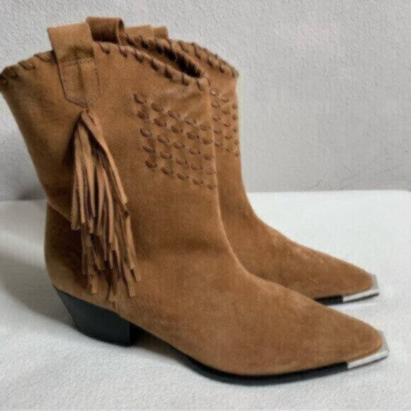 NWT Schutz Alexxa Leather Suede Ankle Boots - Picture 2 of 14